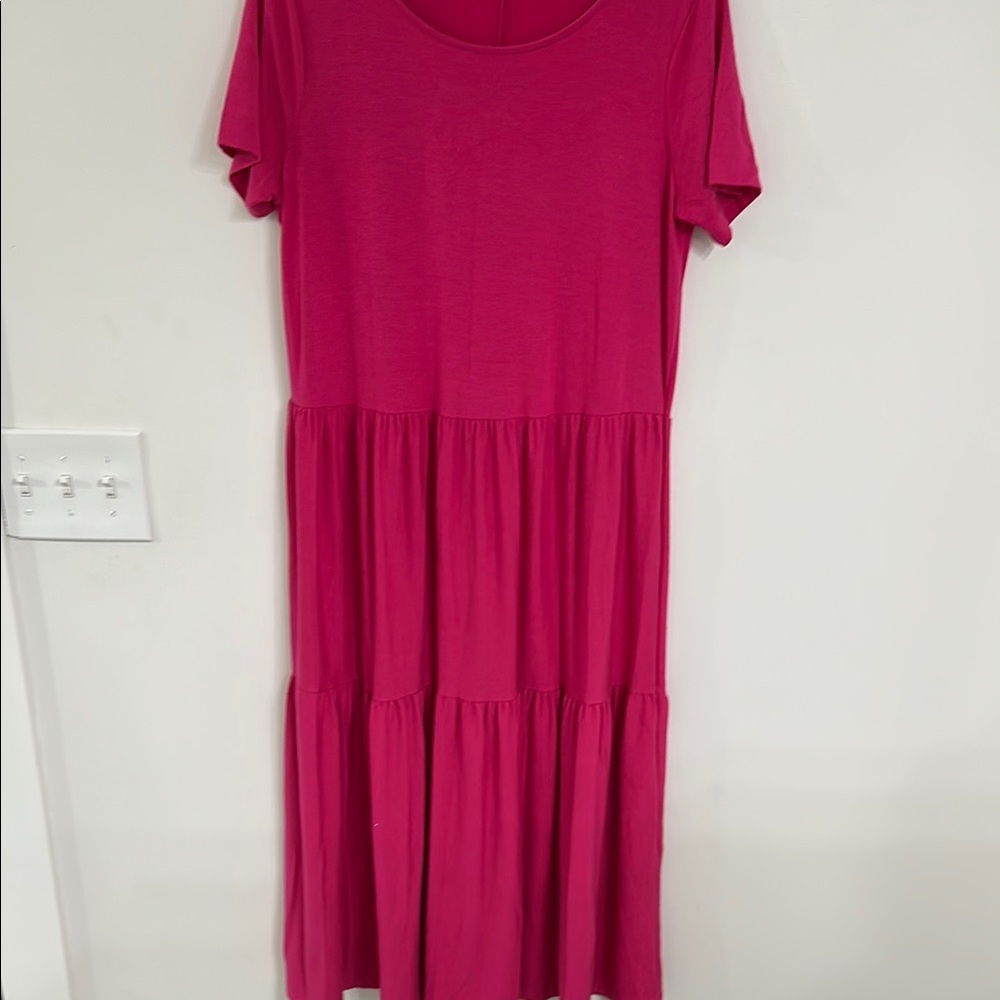 Zenana Outfitters Pink Tiered Midi Sundress